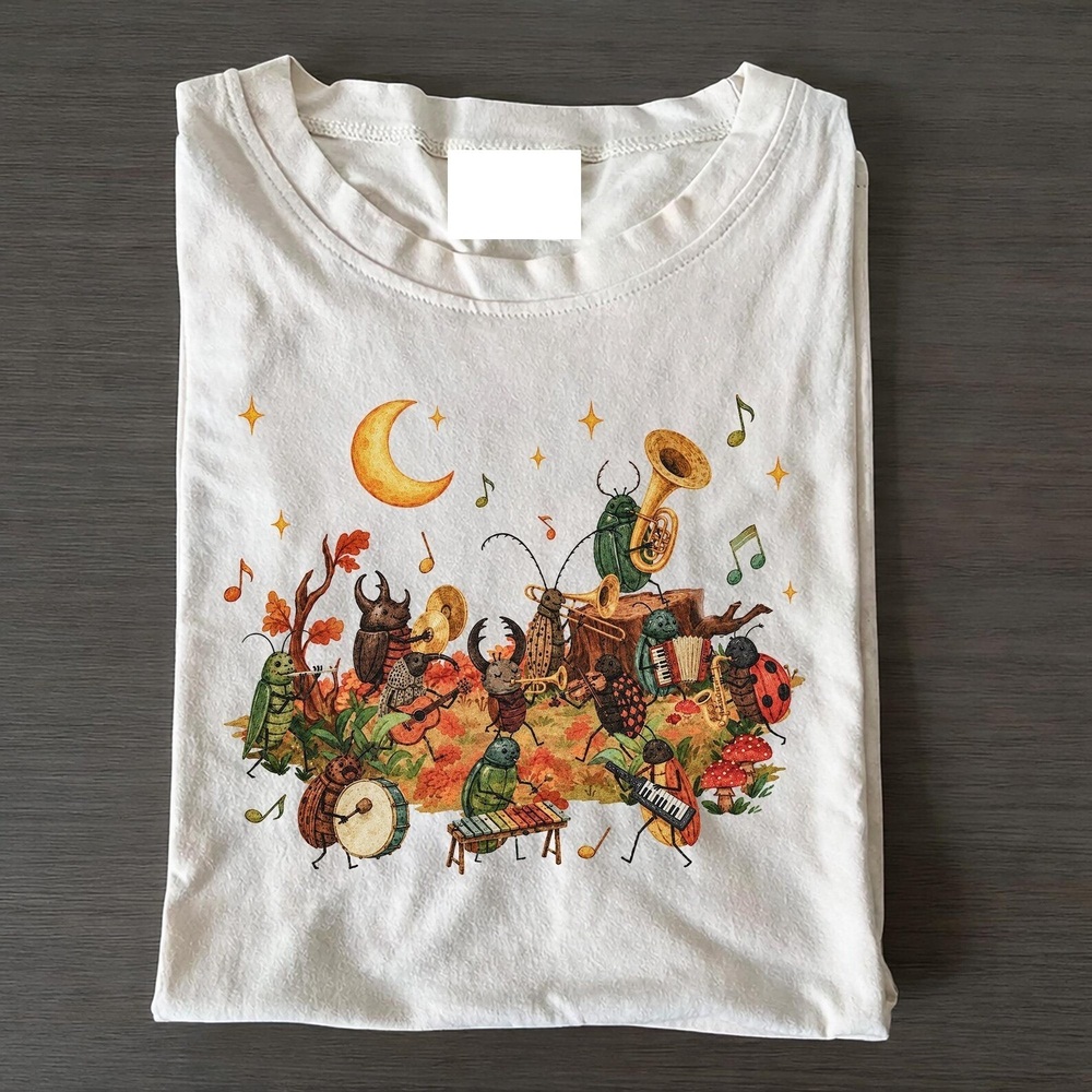 Whimsical Insect Orchestra Graphic Tee